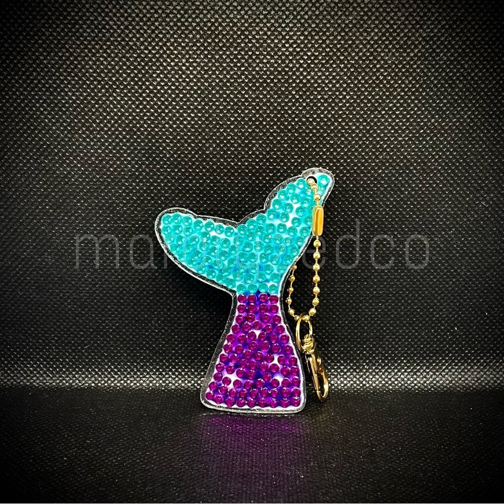 Purple and Blue Mermaid Tail Keychain Accessory